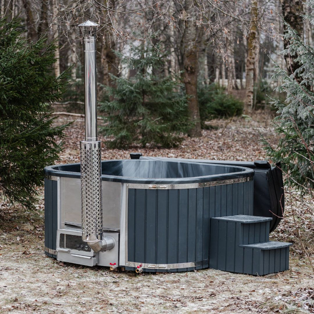 Quadratischer Glasfaser Whirlpool mit integriert Heizsystem (202 × 202 cm)